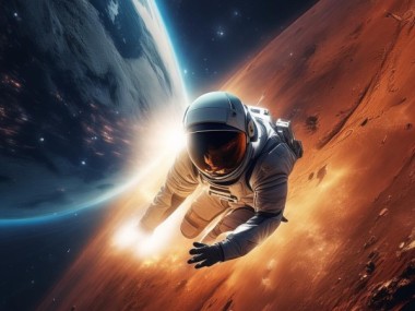 宇航者的永恒之旅，从地球到火星的动态图象